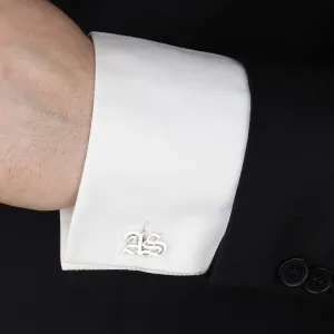 Custom Initials Men's Cufflinks Anniversary Gift Silver Jewelry