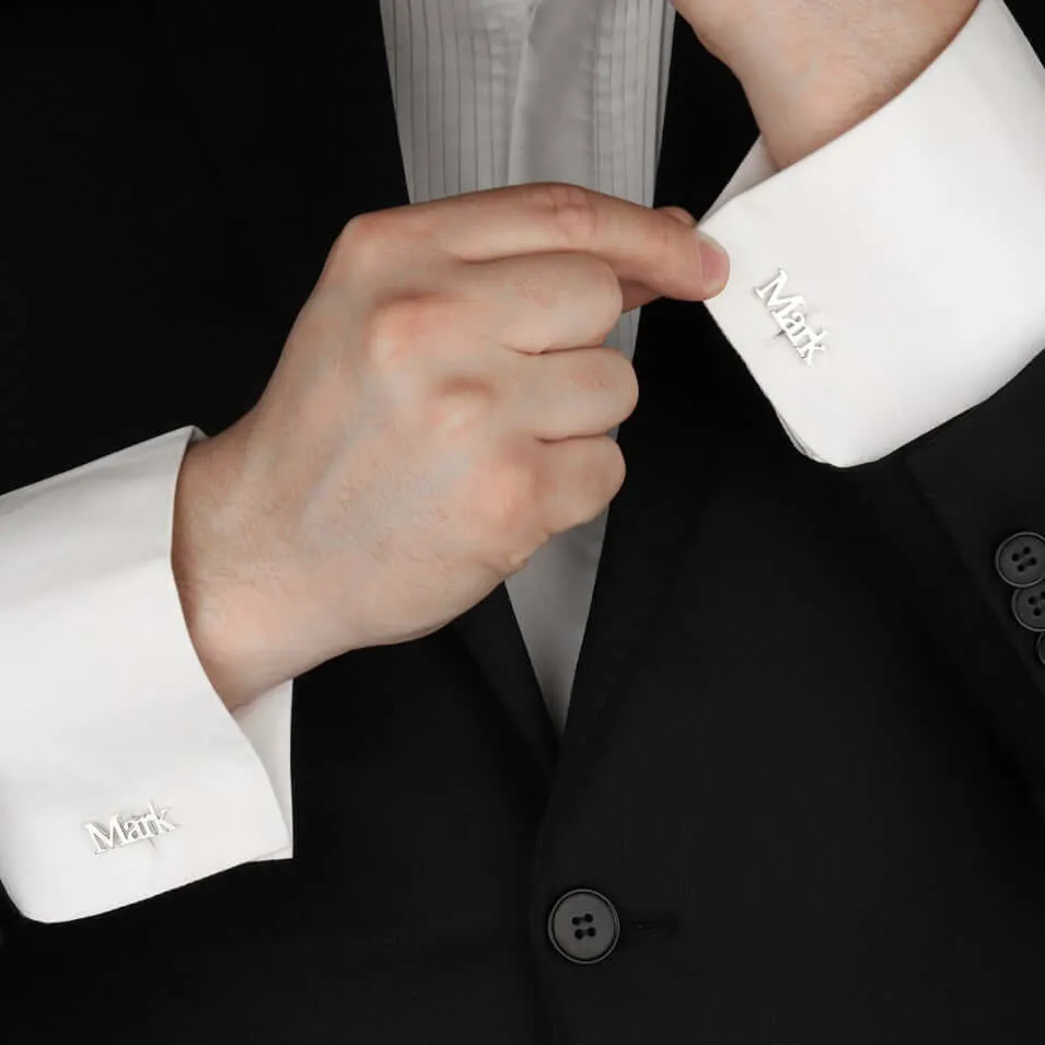Custom Name Cufflinks 925 Sterling Silver Initials