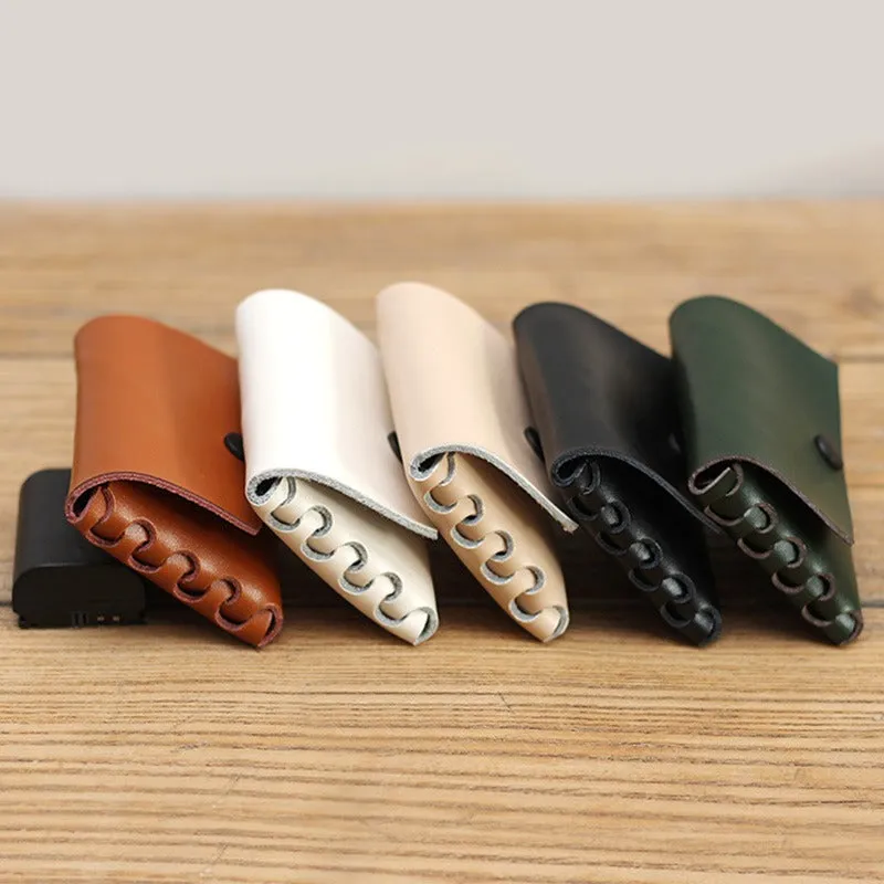 Cute Leather Card Holders White Women Coin Wallets Handmade Card Wallet For Women