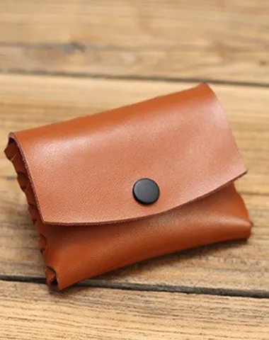 Cute Leather Card Holders White Women Coin Wallets Handmade Card Wallet For Women