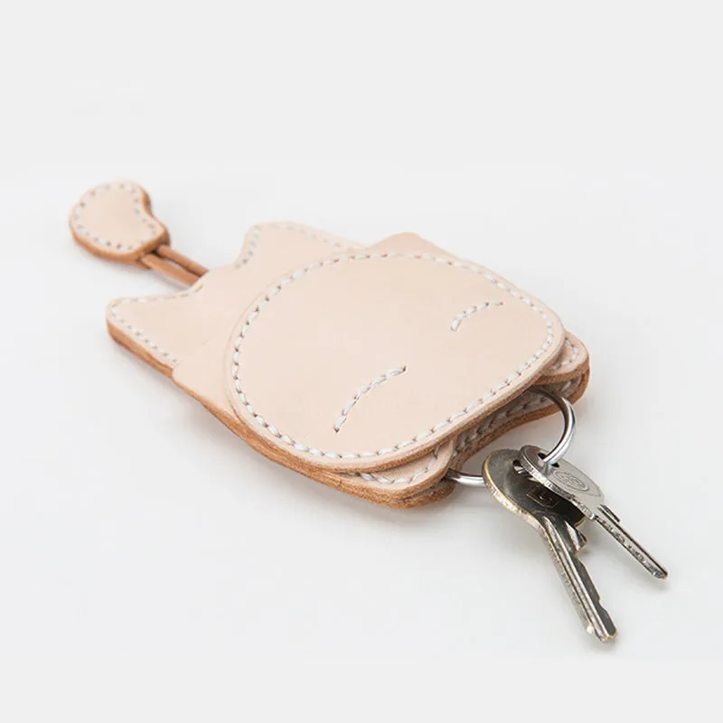 Cute Leather Pattern Leather Keychain Pattern Cat Keyring Leather Craft Pattern Leather Templates