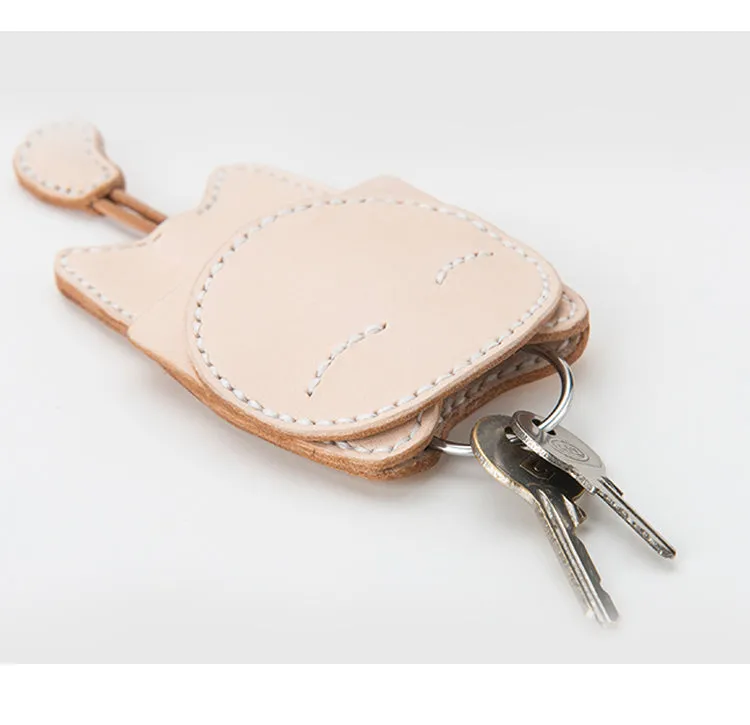Cute Leather Pattern Leather Keychain Pattern Cat Keyring Leather Craft Pattern Leather Templates