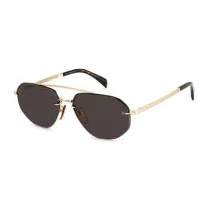 David Beckham Men Gold Gray Sunglasses Metal Solid Full Rim Aviator Eyeglasses