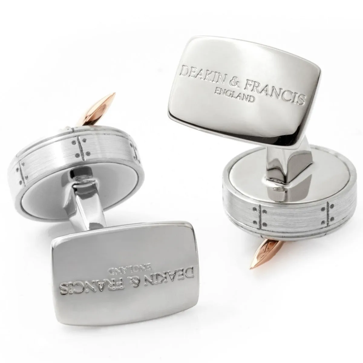 Deakin and Francis Fundamentals Mechanicals Sop with Engine in Rose Gold Cufflinks