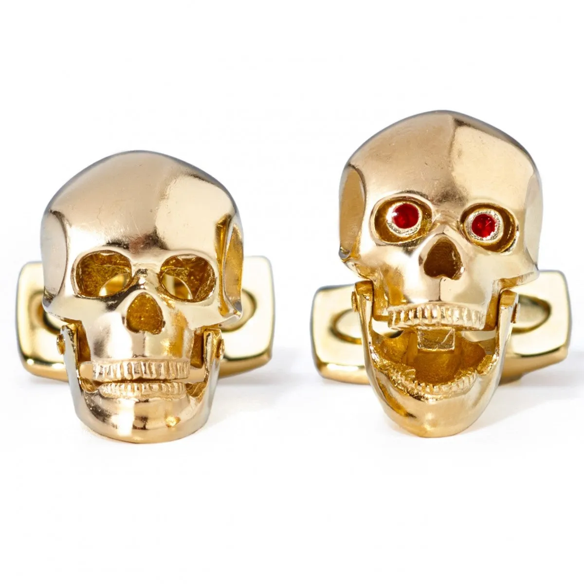 Deakin and Francis Yellow Gold Skull Cufflinks, Gold Plated