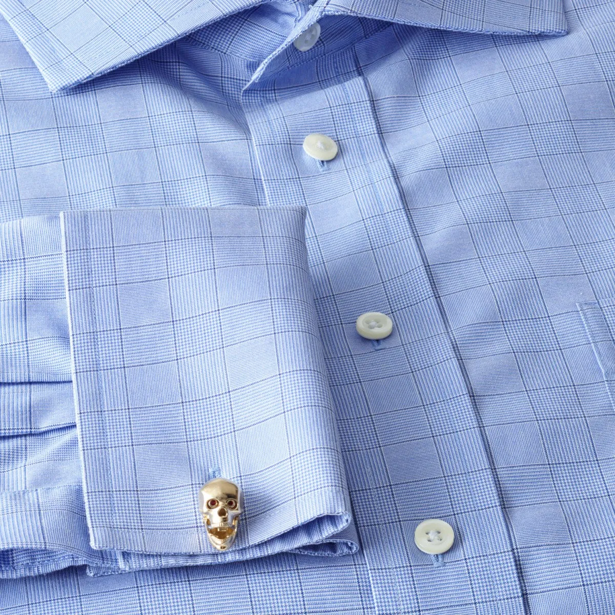 Deakin and Francis Yellow Gold Skull Cufflinks, Gold Plated