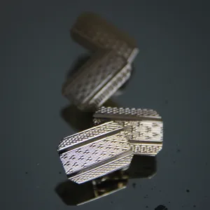 Deco English Gold Birdseye Cufflinks