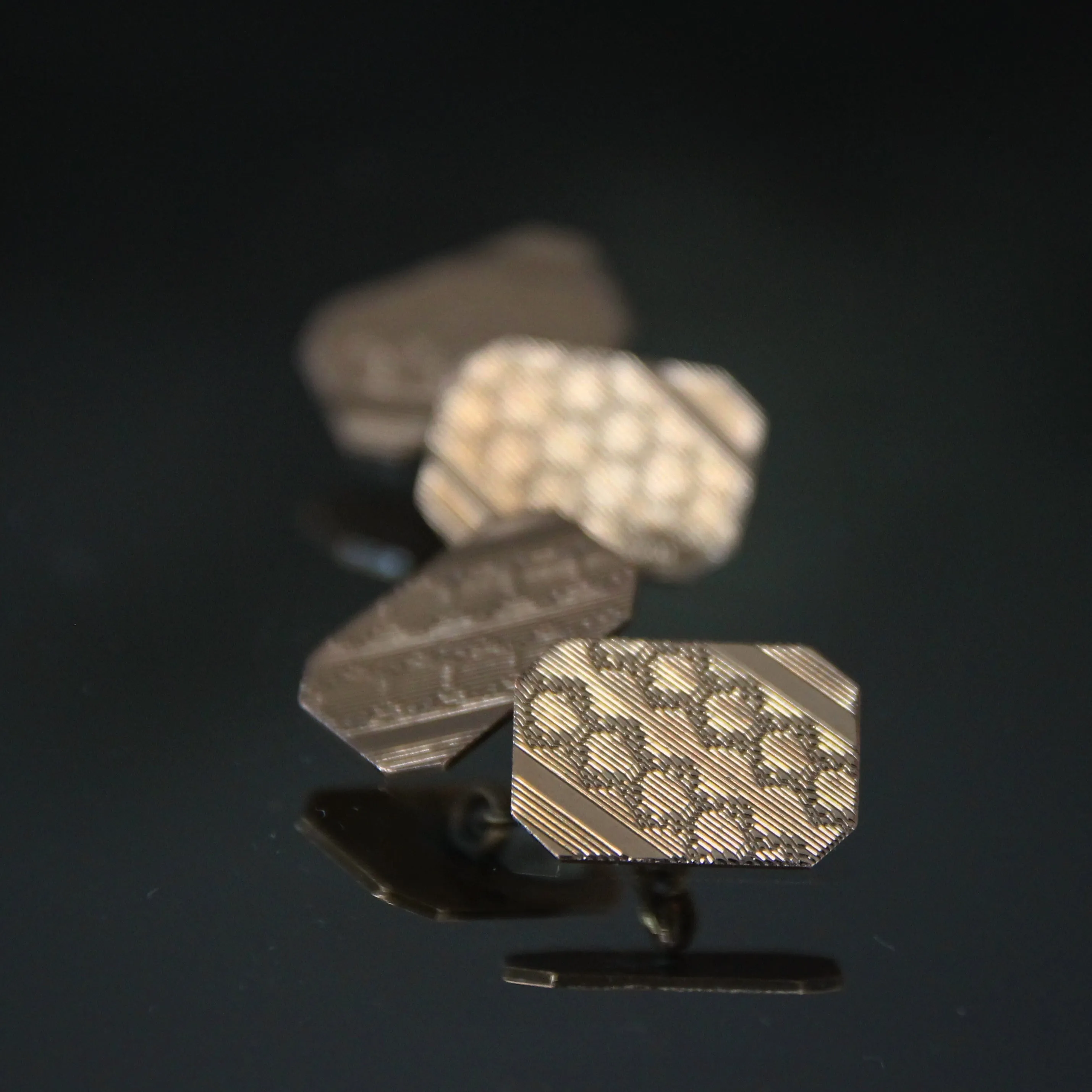 Deco Gold Honeycomb Cufflinks