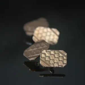 Deco Gold Honeycomb Cufflinks