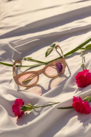 Diagonal Cut Cat Eye Oval Sunglasses