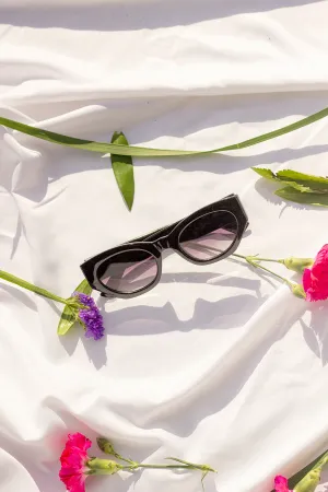 Diagonal Cut Cat Eye Oval Sunglasses