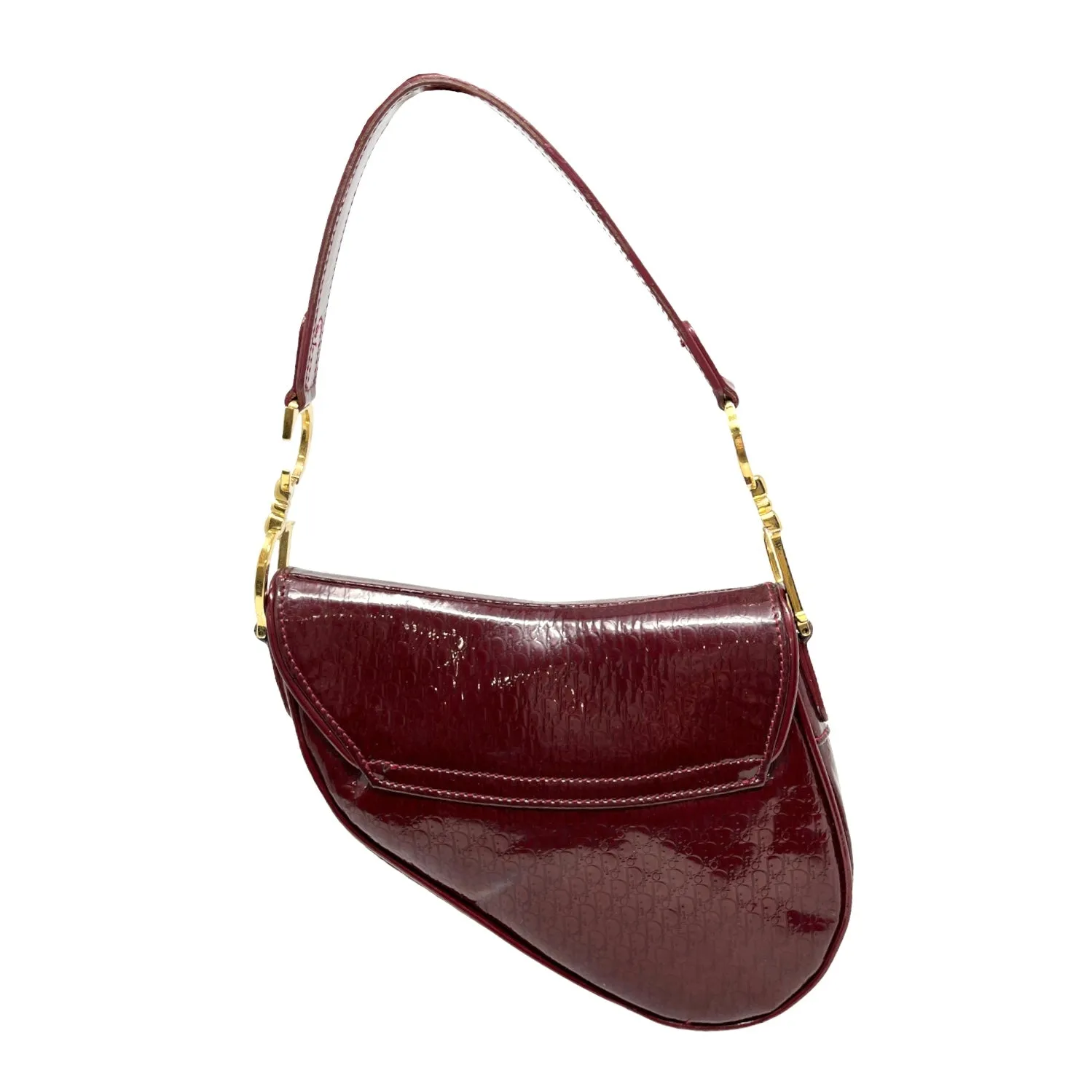 Dior Burgundy Monogram Mini Saddle