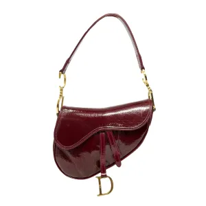 Dior Burgundy Monogram Mini Saddle