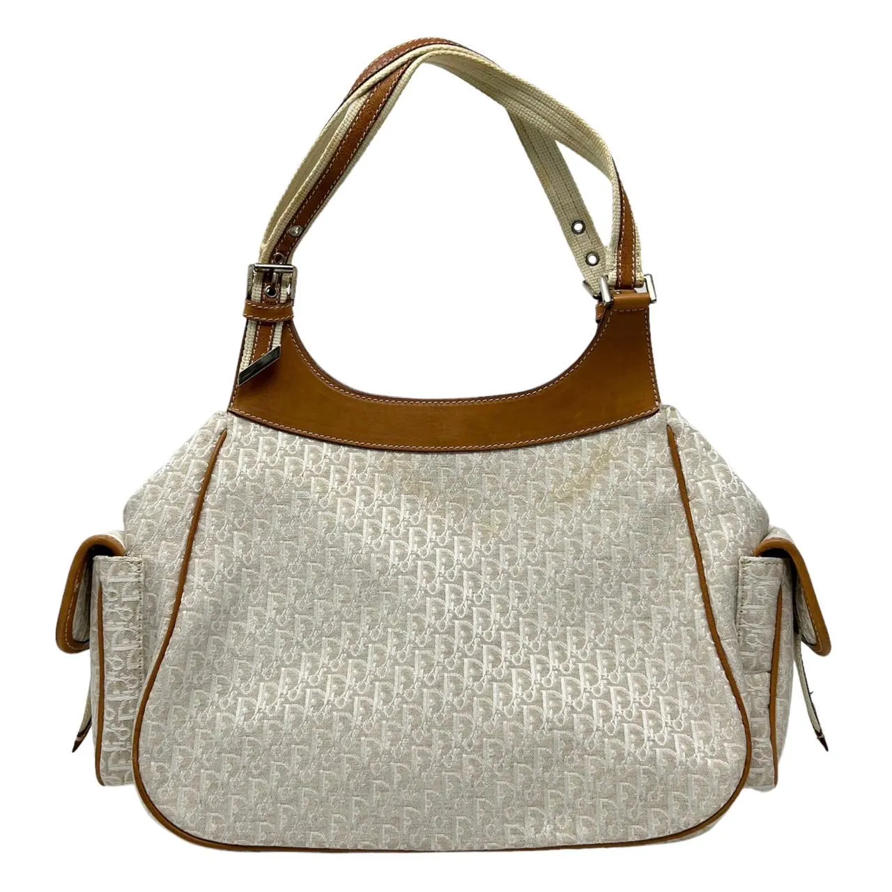 Dior Ivory Logo Pocket Shoulder Bag