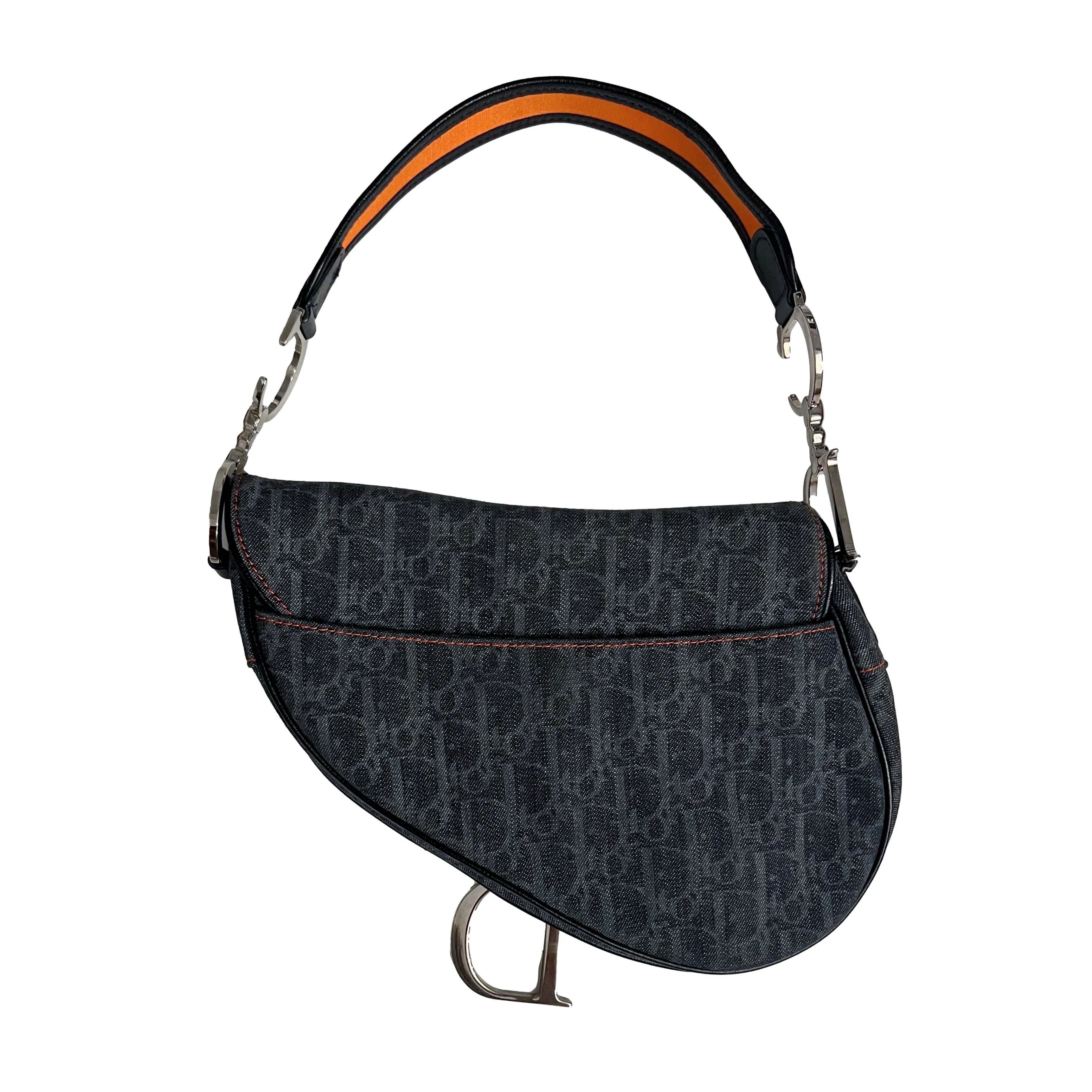 Dior Navy Flight Logo Saddle Bag