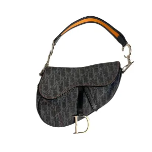 Dior Navy Flight Logo Saddle Bag