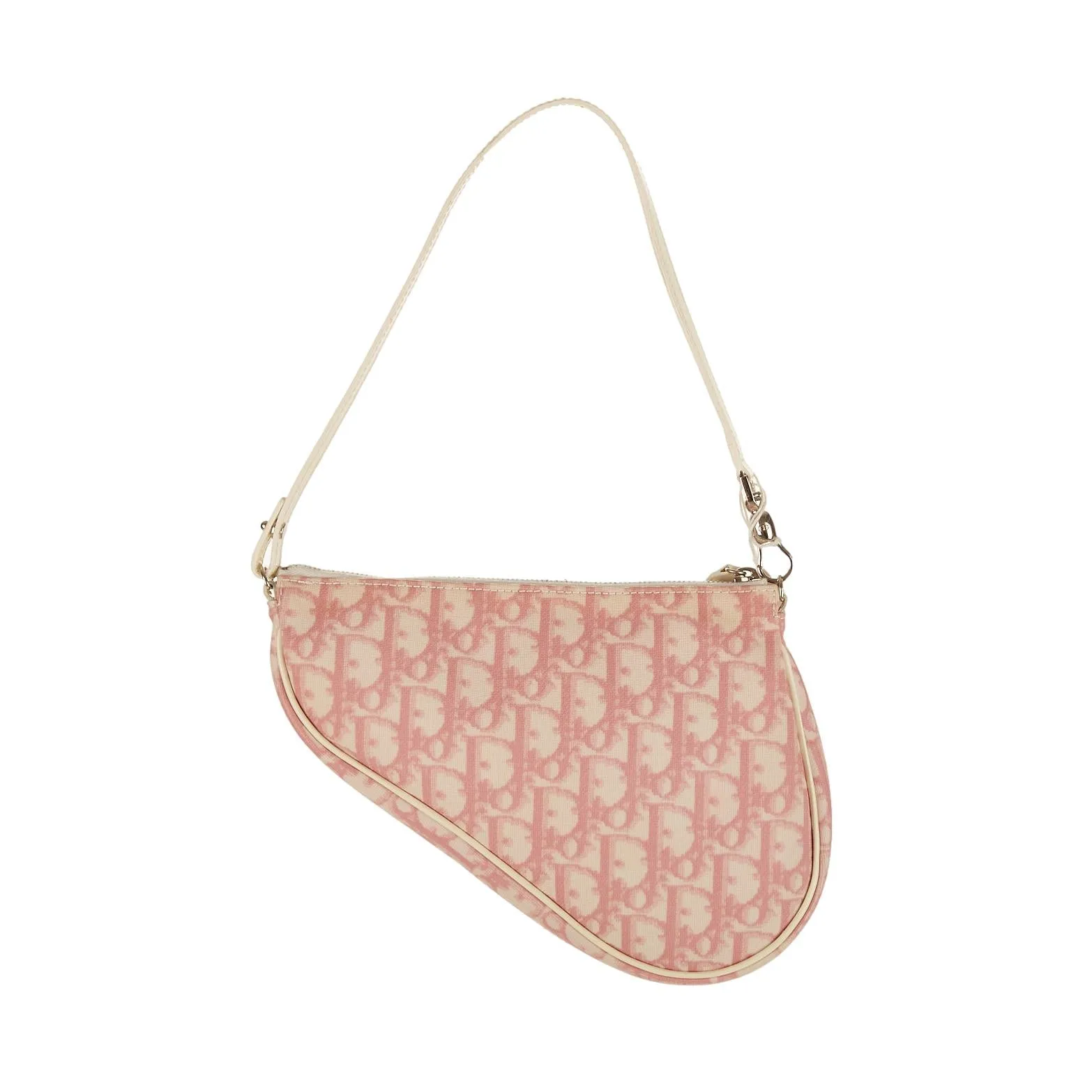 Dior Pink Logo Mini Saddle Bag