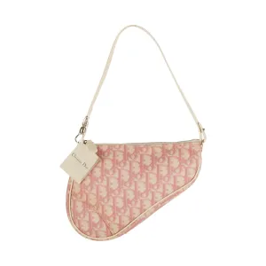 Dior Pink Logo Mini Saddle Bag