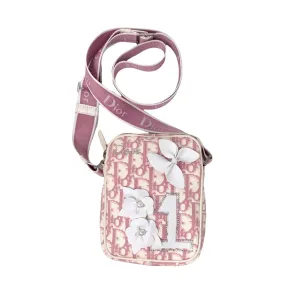 Dior Pink Monogram Mini Crossbody Bag