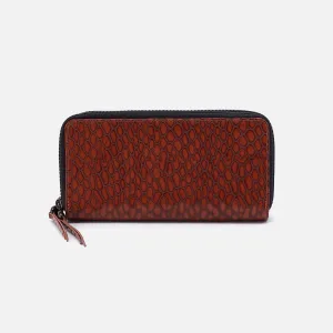 Dixon Large Zip Wallet In High Gloss Leather - Tortoise