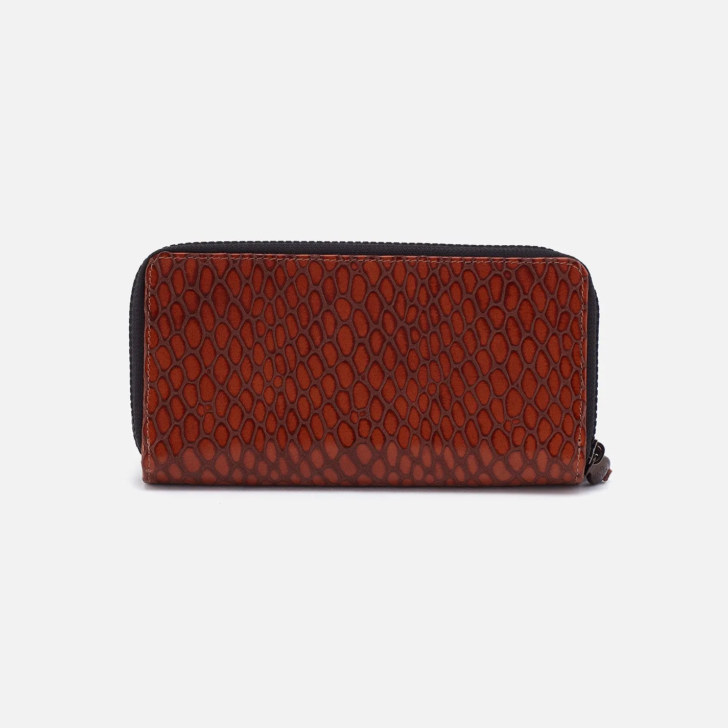 Dixon Large Zip Wallet In High Gloss Leather - Tortoise