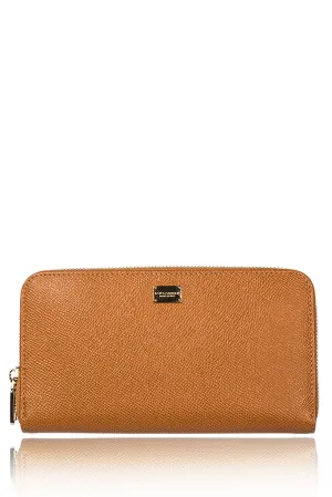 DOLCE & GABBANA DOLCE Camel Leather Wallet