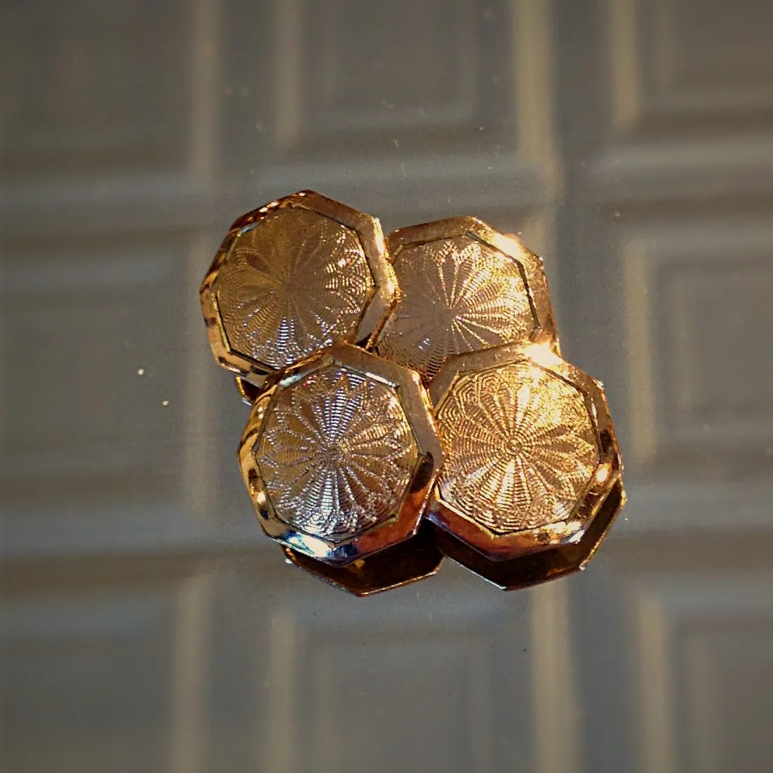 Edwardian Floral-Engraved Cufflinks