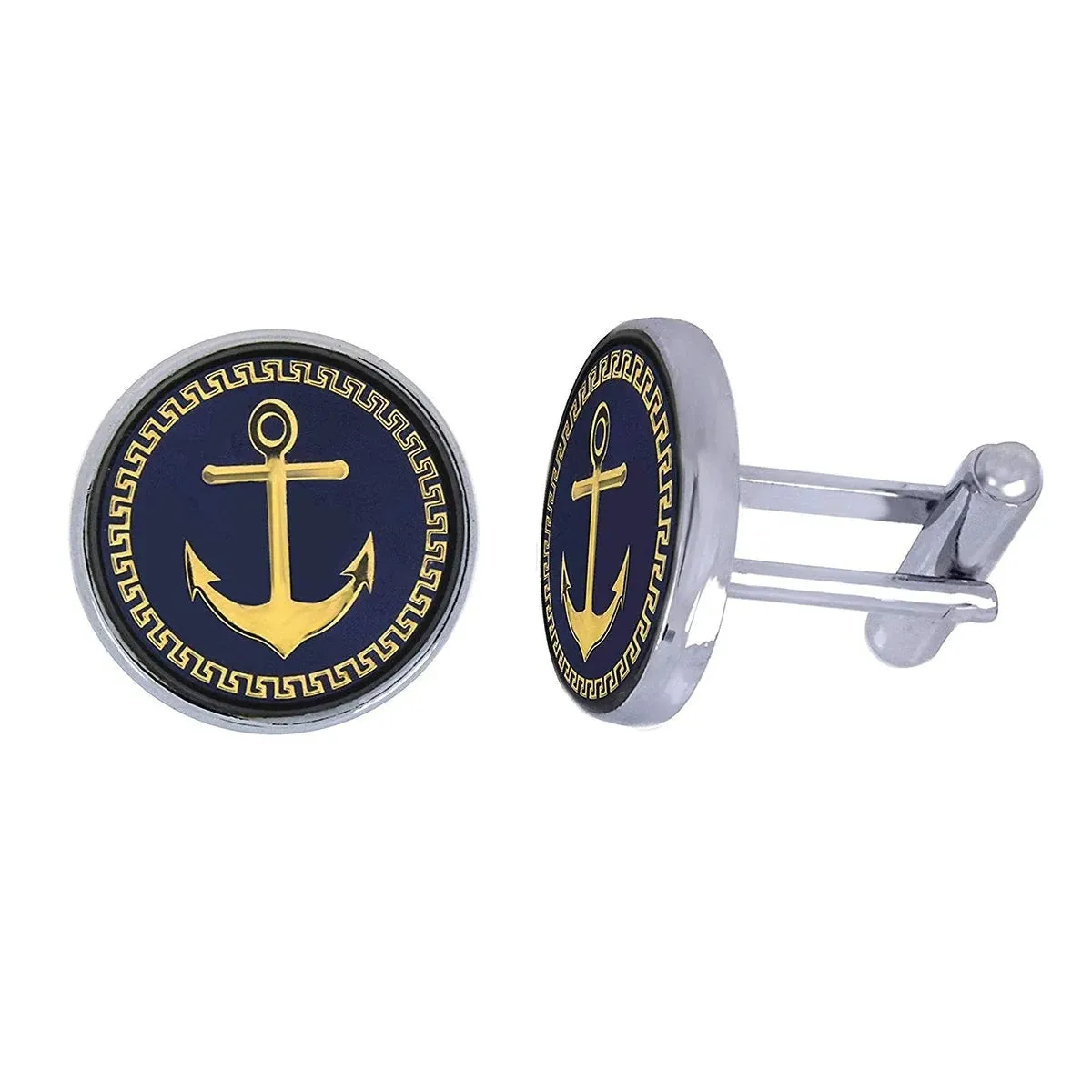 Elegant Black Crystal Cufflinks in Presentation Gift Box