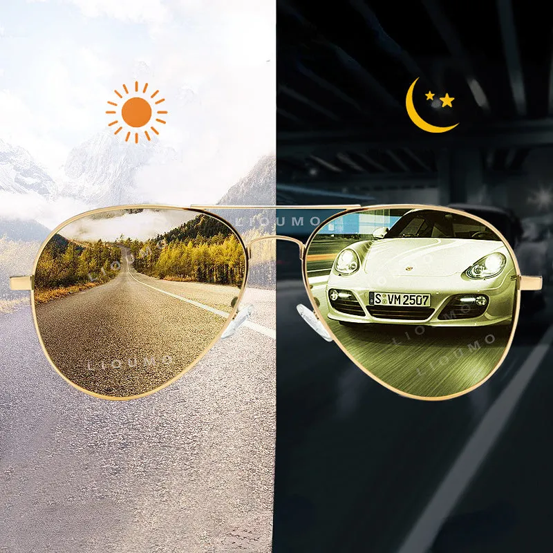Fashion Pilot Sunglasses For Men Polarized Photochromic Day Night Driving Glasses Women Chameleon Goggles Unisex sonnenbrille
