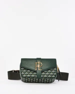 Fauré Le Page Green Coated Canvas Printed Belt Bag