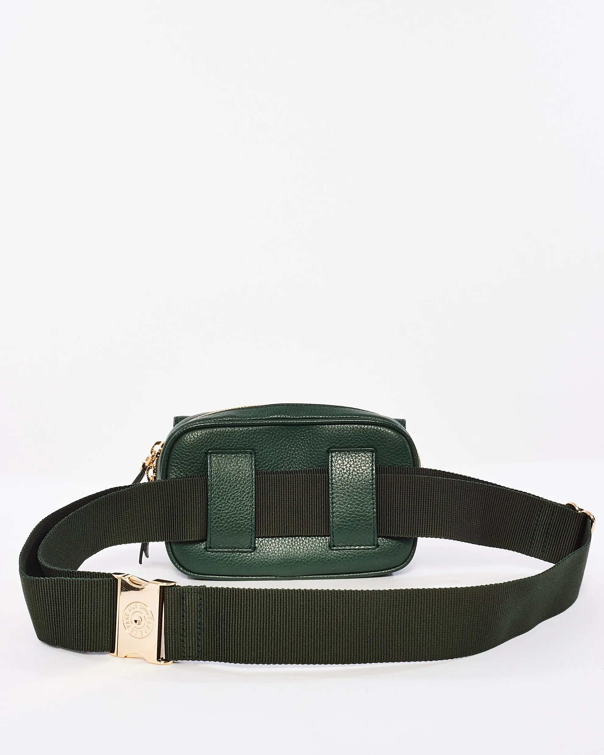 Fauré Le Page Green Coated Canvas Printed Belt Bag