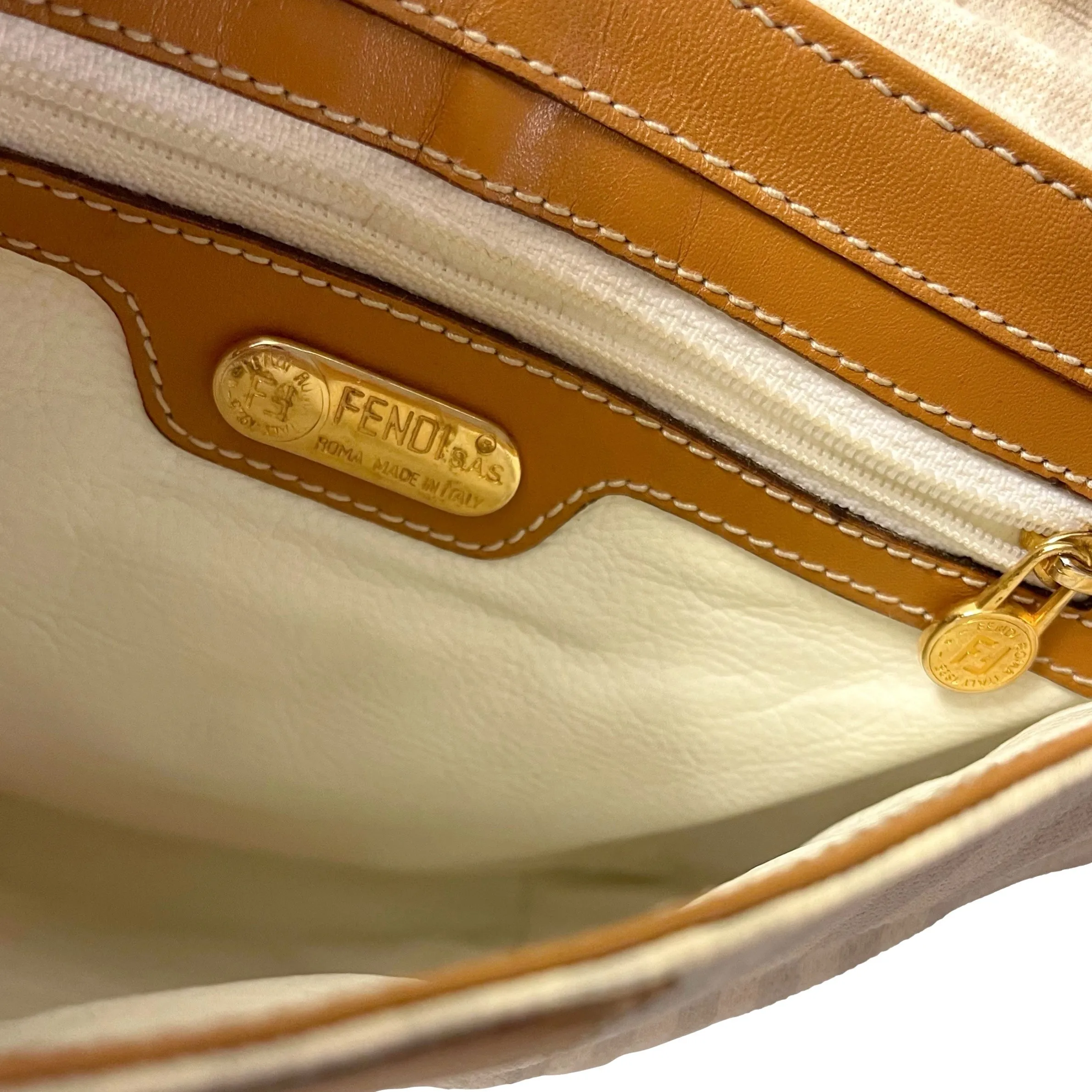 Fendi Beige Logo Crossbody Bag