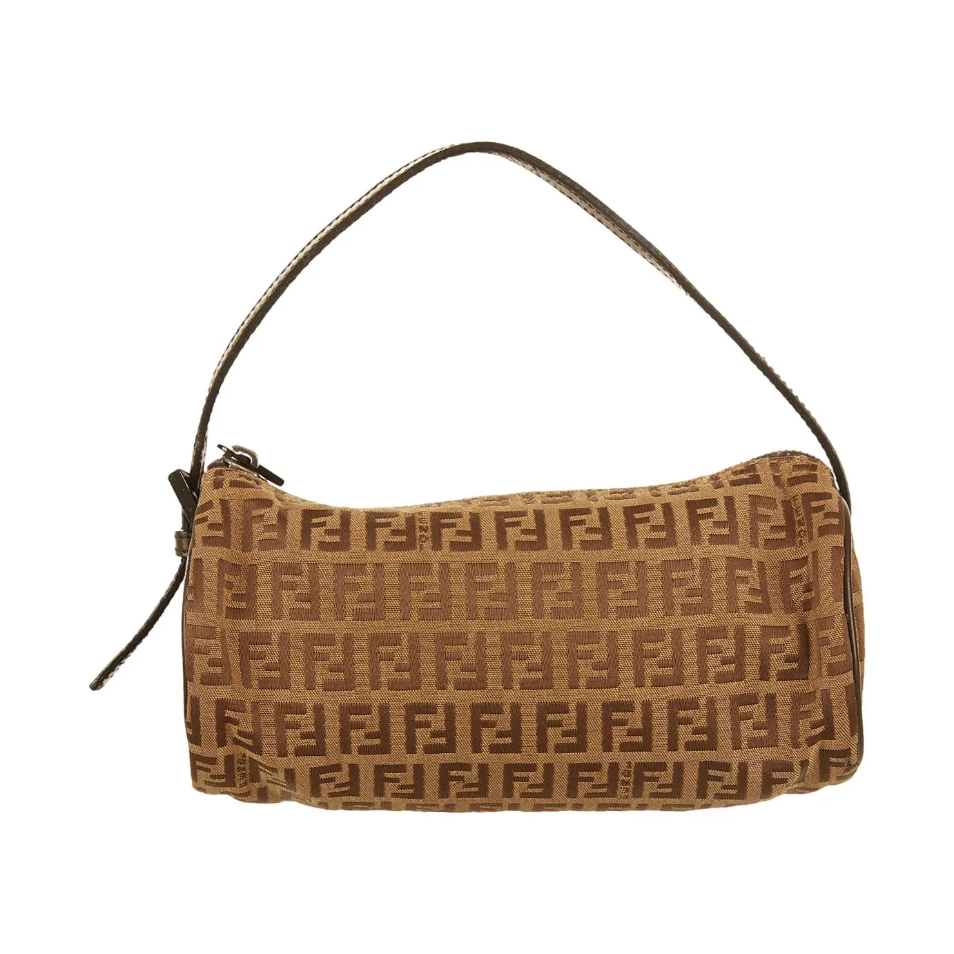 Fendi Brown Logo Cylinder Bag