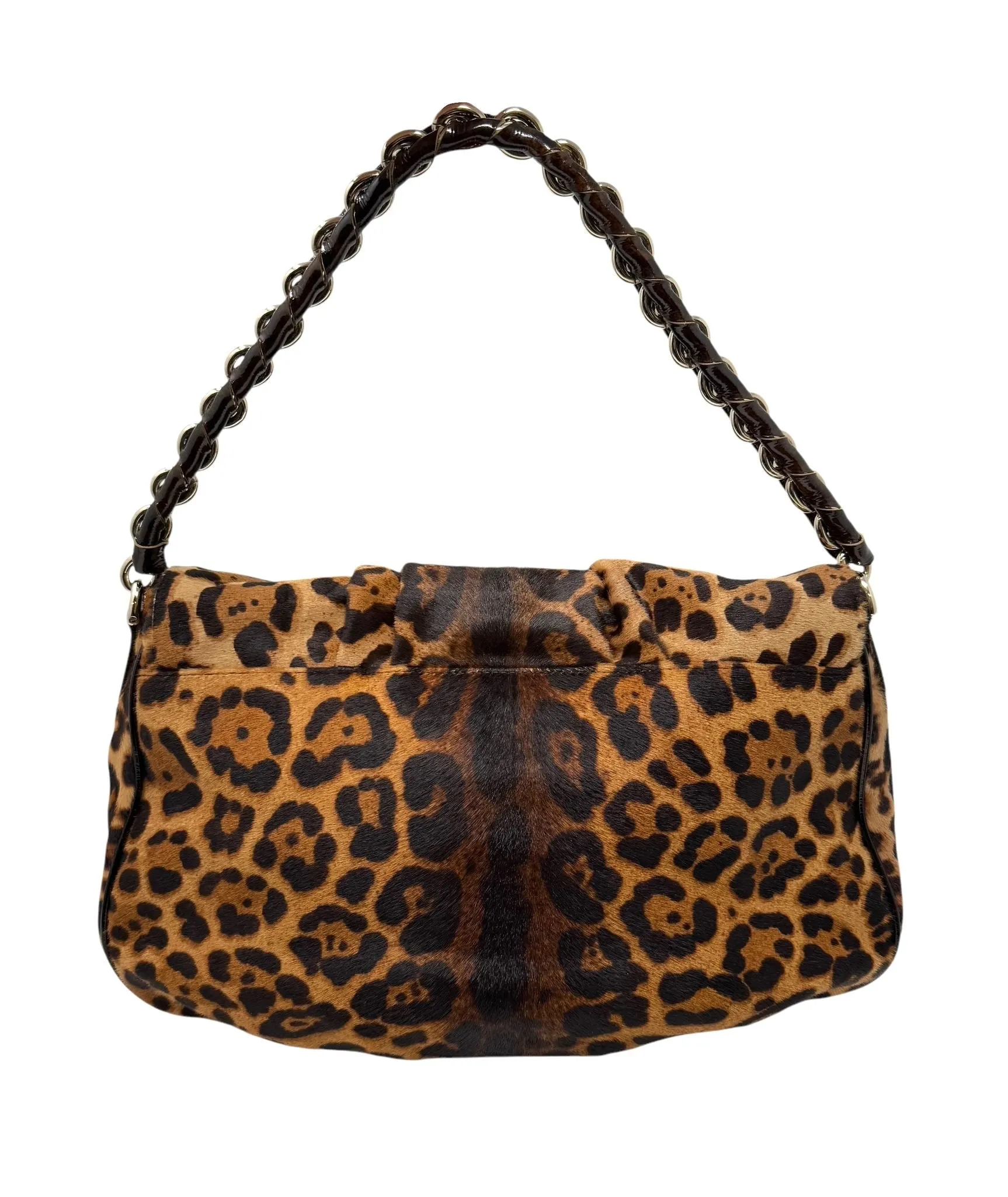 Fendi Cheetah Large Chain Baguette Bag