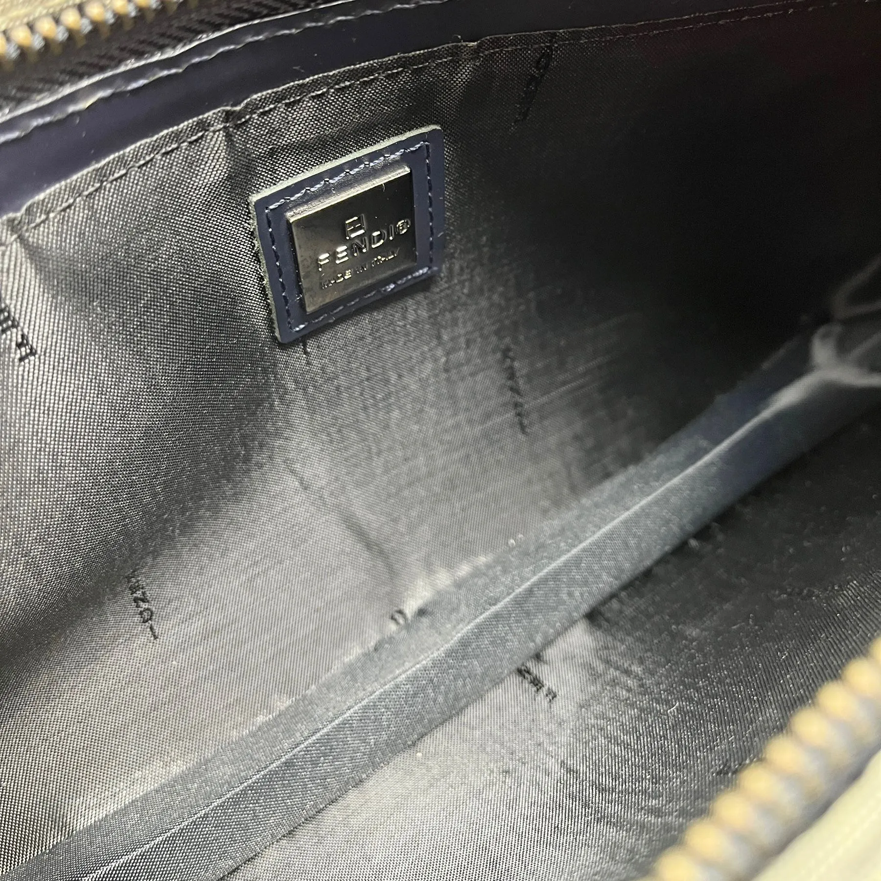 Fendi Navy Mini Logo Shoulder Bag