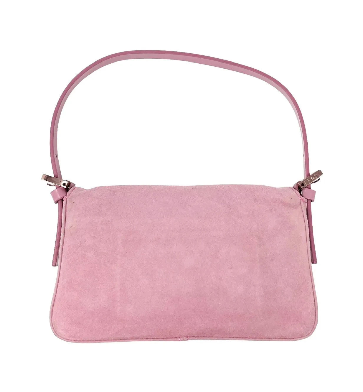 Fendi Pink Suede Mini Baguette