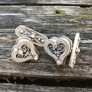 Filigree Heart Ladies Cufflinks