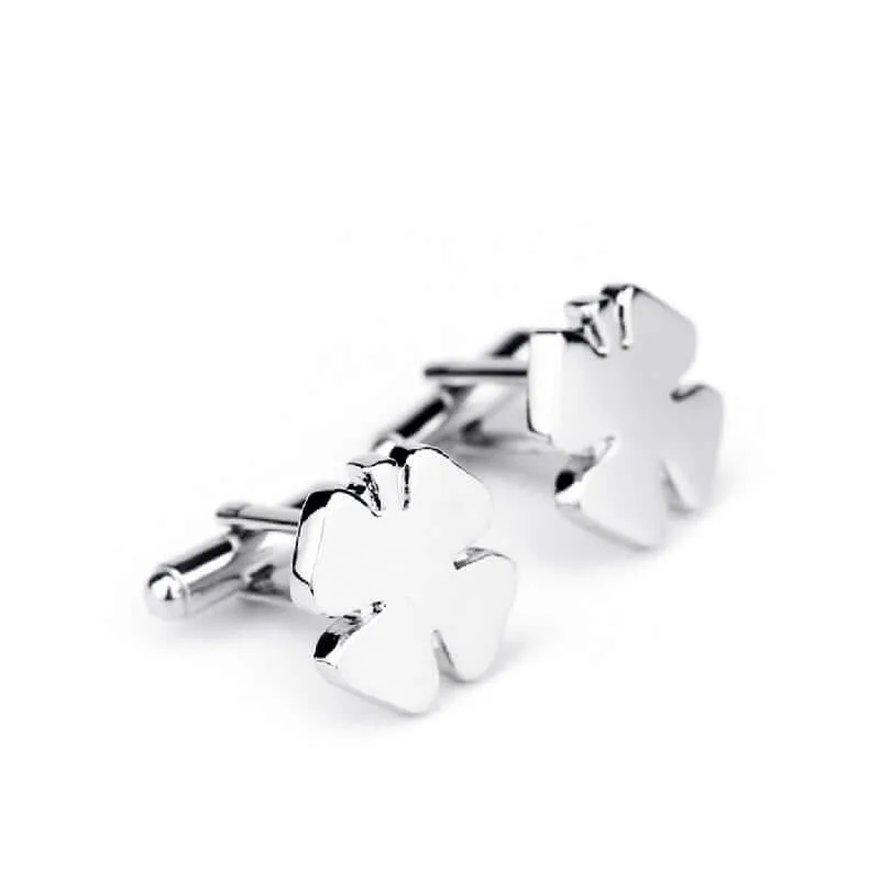 Four Leaf Clover Cufflinks in Sterling Silver Graduation Gift