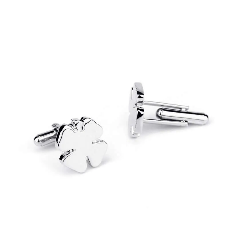 Four Leaf Clover Cufflinks in Sterling Silver Graduation Gift