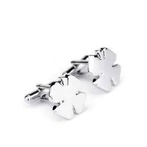 Four Leaf Clover Cufflinks in Sterling Silver Graduation Gift