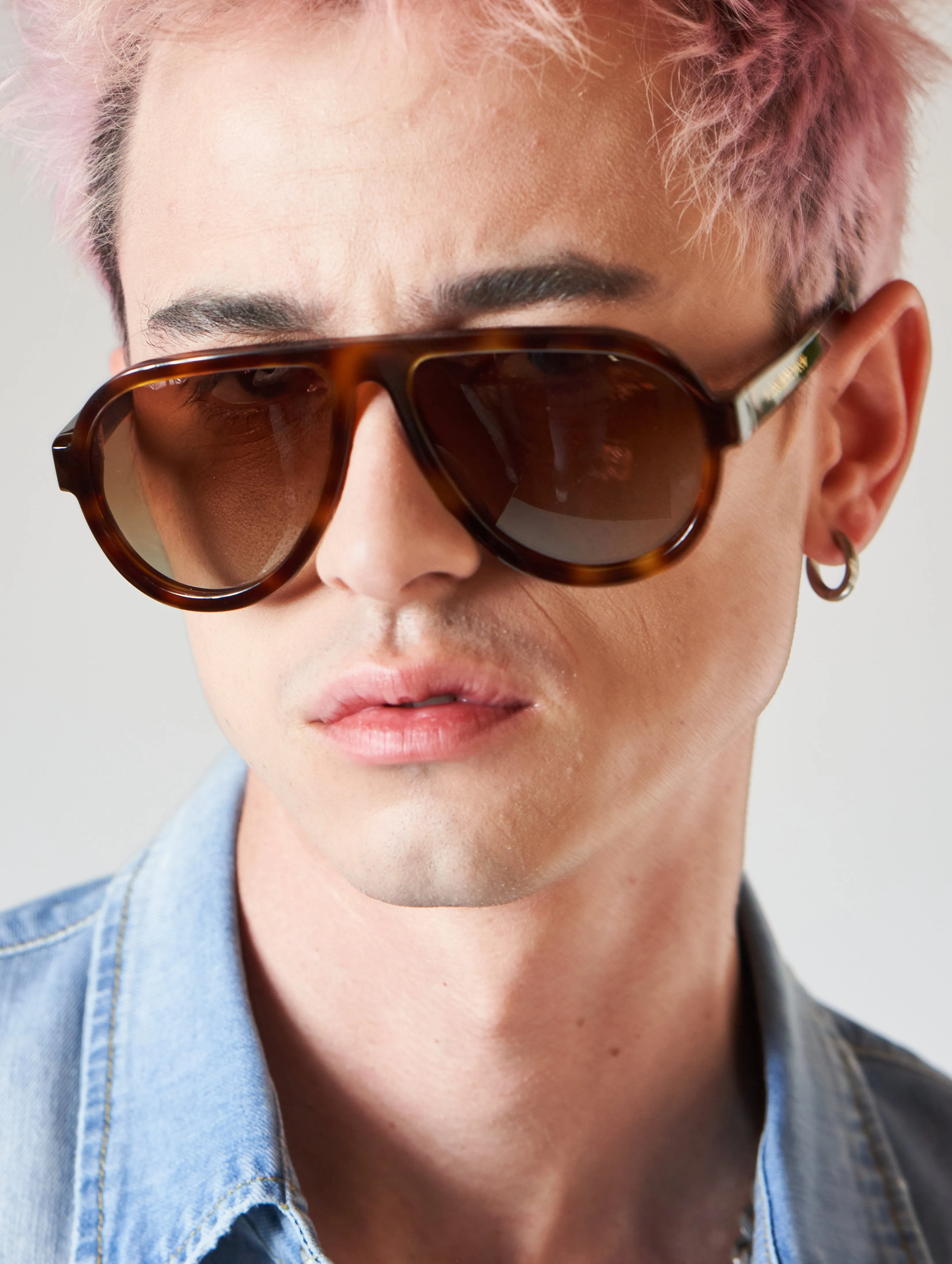 FREDDIE CLASSIC AVIATOR SUNGLASSES IN HAVANA-BROWN