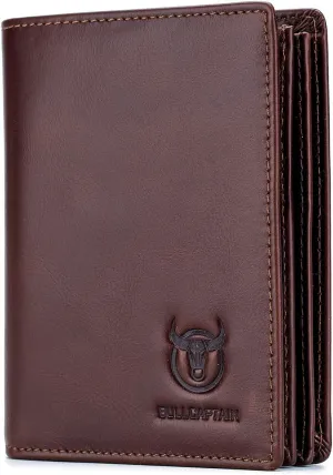 Genuine Leather Bifold Wallet/Credit Card Holder for Men-Brown