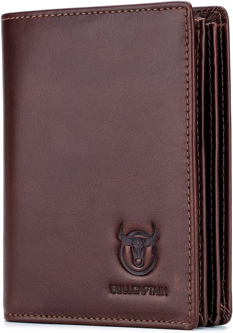 Genuine Leather Bifold Wallet/Credit Card Holder for Men-Brown