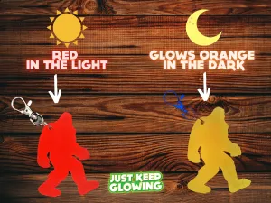 GLOW IN THE DARK BIGFOOT KEYCHAINS
