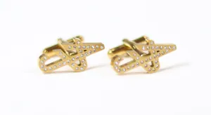 Gold Crystal ADJ Cufflinks