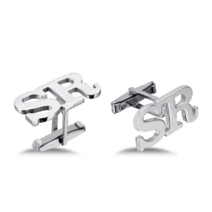 Gold-Plated Personalized Initials Wedding Cufflinks Grooms Gift