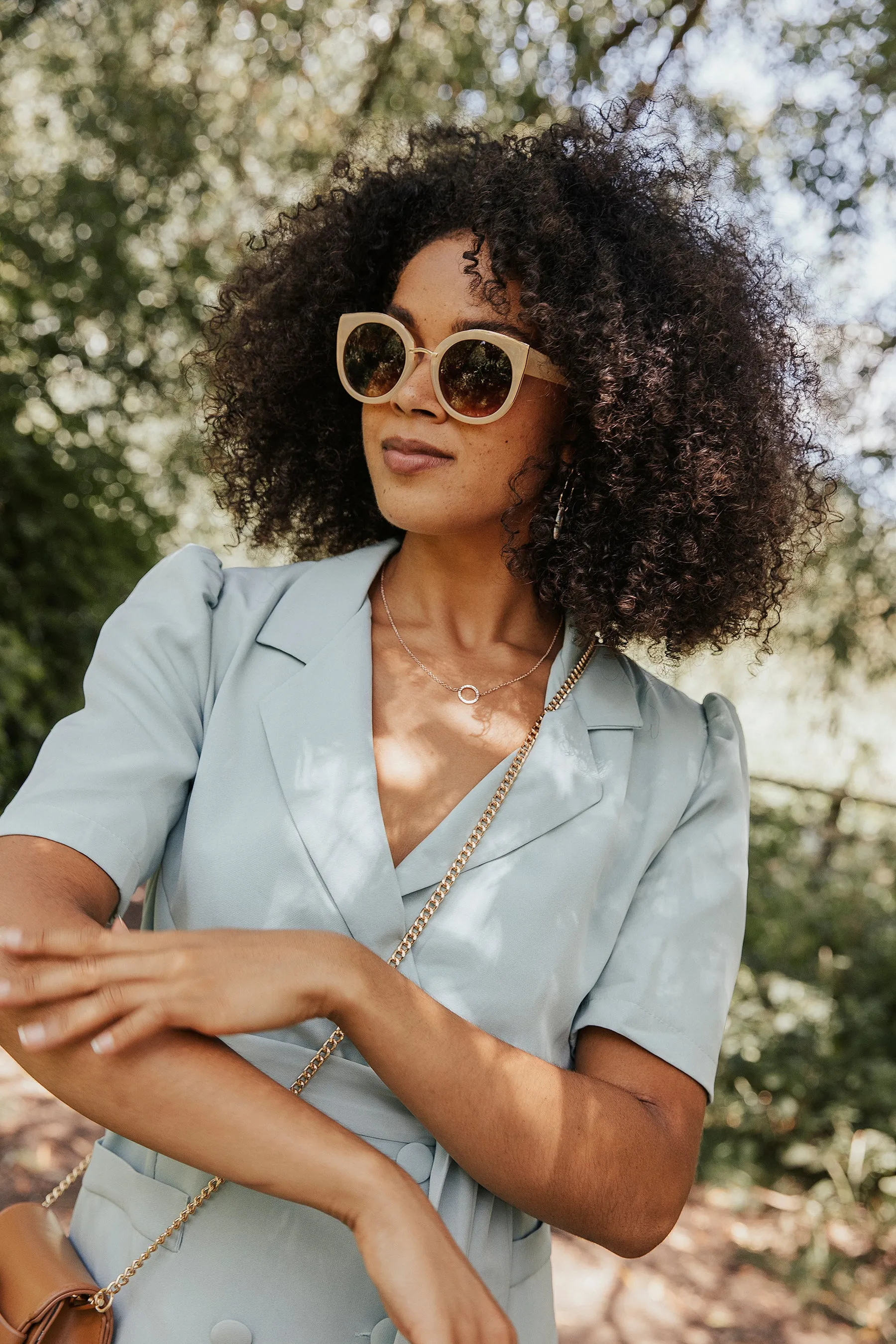 Gold Rim Cat Eye Sunglasses