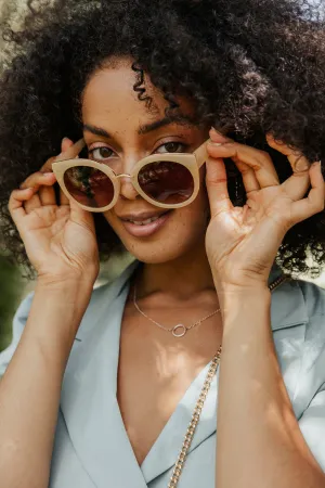 Gold Rim Cat Eye Sunglasses