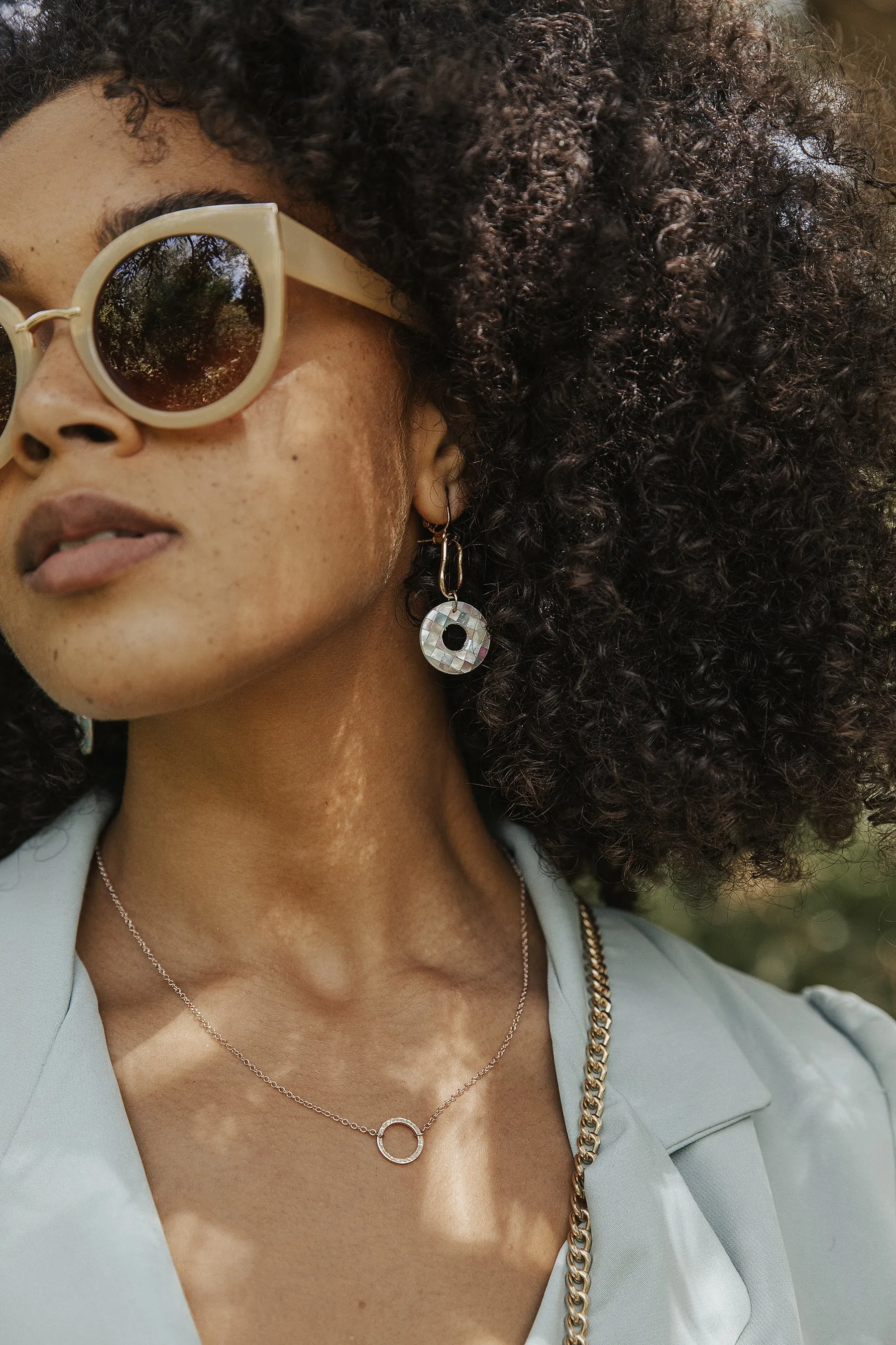 Gold Rim Cat Eye Sunglasses