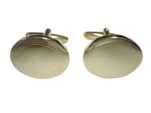 Gold Toned Etched Oval Letter J Monogram Cufflinks